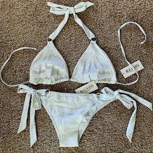 Bahimi White Sequin Bikini